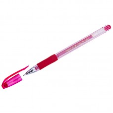 Ручка гель игольчатая Crown красная 0,7мм HJR-500RNB резиновый грип