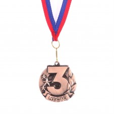 Медаль металл на ленте 3 место! 4,5 см, триколор 071 1919301