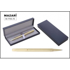 Ручка подарочная в футляре Mazari Elatio G синяя 0,7мм M-7705 золотой металл.корпус, поворотная