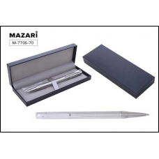 Ручка подарочная в футляре Mazari Elatio S синяя 0,7мм M-7706 серебр. металл.корпус, поворотная