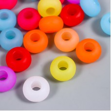 Декор для творчества Бусины пластик Колечки цветные матовые 9*14 мм (набор 20гр)  7811546