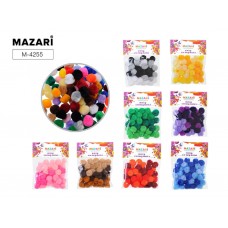 Декор для творчества Текстильные шарики Бомбошки 20мм ассорти (45шт) Mazari M-4255