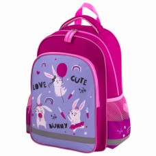 Рюкзак школьный 15л Пифагор женский Кролики Funny bunnies, розовый, уплотн.спинка 38*28*14см 229993