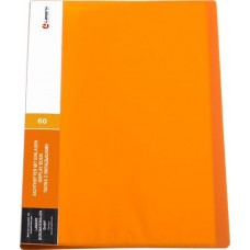 Папка 60 файлов неон оранжевая 0,60мм жесткая Lamark DB0036-IMOR с торцевым вкладышем, корешок 40 мм
