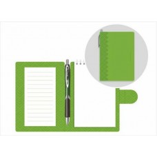 Блокнот-Органайзер А6 + ручка (105*150мм) Зеленый, карт.обложка, блок на спирали Lamark NB0123