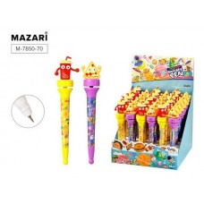 Ручка-игрушка Фасфуд Cartoon rotate Mazari M-7850 синяя 0,7мм игольчатая, масляная, вращающ.фигурка