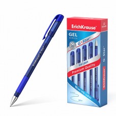 Ручка гель резиновый грип ErichKrause G-Star синяя 0,5мм 45206 синий корпус
