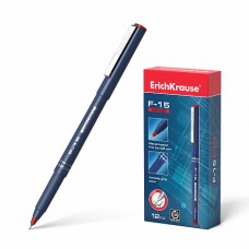 Ручка-линер красный 0,6мм F-15 ErichKrause 37067 пластиковый корпус, капиллярная ручка