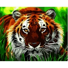 Картина по номерам 40*50см Притаившийся тигр VA-1838