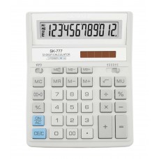 Калькулятор настольный 12-разрядов Skainer SK-777XWH белый корпус 20*16см дв.питание (аналог 888)