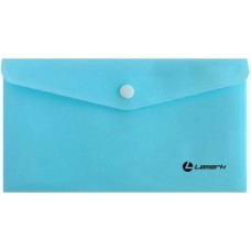 Папка-конверт с кнопкой B5  0,18мм голубой (225*125мм) Lamark PE0460-LB