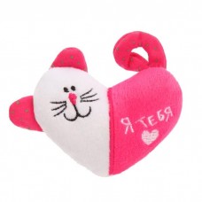 Игрушка мягкая-магнит Котик в виде сердечка 10 см 1169614