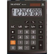 Калькулятор настольный 10-разрядов Skainer SK-210 черный (14*10см) компакт.(аналог 1001)на батарейке