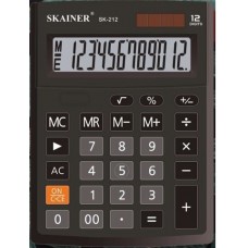 Калькулятор настольный 12-разрядов Skainer SK-212 черный (14*10см) компактный (аналог 1201)