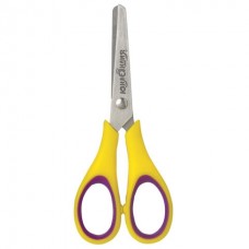 Ножницы для левшей 125мм желто-фиолетовые, резиновые вставки Юнландия 236783
