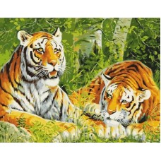 Картина по номерам 40*50см Два тигра VA-2552