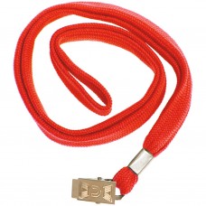 Шнурок для бейджа с металлическим клипом красный Офис-спейс 284666