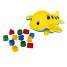 Логическая игрушка Самолет Кит пластик + сортер с 10 фигурками У494