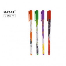 Ручка шар. Mazari Digital (кубики) синяя 0,7мм M-5482 игольчатая масляная, цветной корпус 4 вида