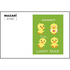 Блокнот А7 40л спираль Mazari Lucky Duck (утята на зеленом) мел.картон M-16969