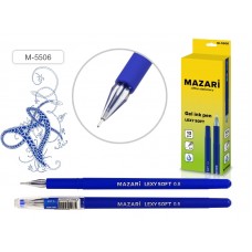 Ручка гель игольчатая Mazari Lexy синяя 0,5мм M-5506 покрытие soft, стержень "кристалл"
