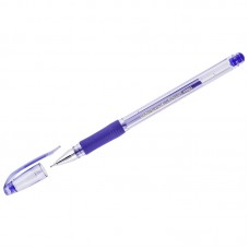 Ручка гель игольчатая Crown синяя 0,7мм HJR-500RNB резиновый грип