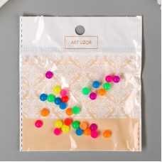 Декор для творчества пластик Кружочки разноцветные глянец (набор 30шт) 0,6*0,6см АртУзор 5191012