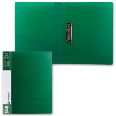 Папка с прижимом цвет зеленый 0,70мм +карман Brauberg Contract 221789 торцевой вкладыш, корешок 21мм