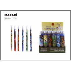 Ручка пишет-стирает гелевая Mazari Sport синяя 0,5мм Набор M-5801T (Туба, ручка, 9 стержней)